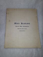 rare vintage 1910 -1911 Blair Acadamy catalogue,Blairstown press picture
