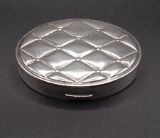 MAJESTIC STERLING SILVER QUILTED ART DECO POWDER COMPACT VINTAGE MARKED picture