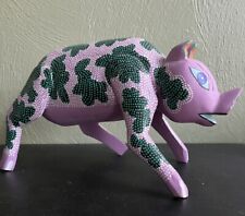 Mexican Folk Art Wooden Carved Pig Signed Francisco Sosa Ajeda *read* picture