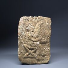 CIRCA AN OLD BABYLONIAN TERRACOTTA PLAQUE DEPICTING FIGURE PLAYING VIOLIN picture