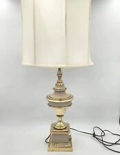 Vintage Mid-Century Stiffel Lamp Solid Brass 3-Way Trophy Urn Ivory Enamel 25