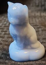 Boyd Crystal Art Glass Kitten On A Pillow Cat Figure Cathedral Blue Glows 395nm picture