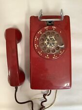 Vintage Bell Systems Red Rotary Dial Wall Mount Telephone 554 A/B 70’s 80’s picture