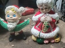 Vintage Mrs. Claus Knitting 13” Atlantic Ceramic Mold Figurine Hand Painted picture