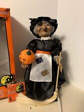 Vintage 1990 Telco Motionette Animated Light Witch Pumpkin Halloween Works picture