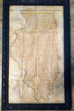 1878 Rand McNally 8th Annual Illinois Railroad & Warehouse Framed Fold Out Map picture