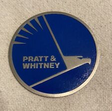BE16 Pratt & Whitney Flying Pig Emblem Vintage Enamel 1980s UNITED AIRCRAFT 50mm picture