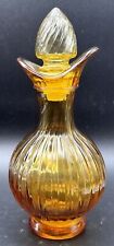 Vtg Avon Amber Ribbed Glass Cruet Decanter Perfume Bottle 7
