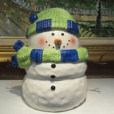 Large SCENTSY SNOWMAN COOKIE JAR Host Exclusive Original Box Never Used Gorgeous picture