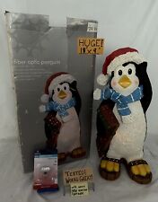 VTG Fiber Optic Christmas Penguin Color Changing w/ Box + Bulb (HUGE 18