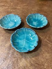 Kintsugi Style Japanese Technique, Turquoise crackle flower, Handmade  3 Dishes picture