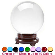 200mm Amlong Crystal Meditation Divination Sphere Crystal Ball with Wood Stand picture