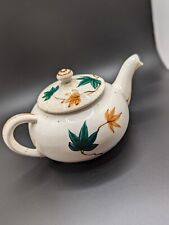 Beautiful Napco Vintage Teapot With Leaf Paintings picture