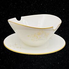 Rosenthal Selb-Germany Goldzweig Gravy Boat with Attached Underplate 2.5”T 6.5”W picture
