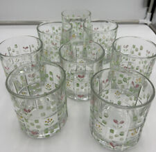 Anchor Hocking HandPainted  Flowers Juice Glasses Tumblers picture