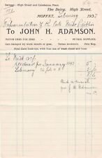 John H. Adamson The Dairy, High Street Moffat 1932 Paid Invoice Ref 41705 picture