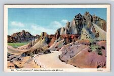 Bad Lands SD-South Dakota, Vampire Valley, Cedar Pass, Vintage Souvenir Postcard picture