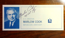 KY Senator Marlow W. Cook (1926-2016)  Signed & Inscribed Biographical Handbill picture