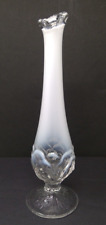 Fenton Opalescent Glass Water Lily Bud Vase 9 1/4