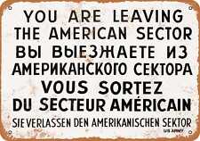 Metal Sign - 1962 Checkpoint Charlie Berlin Wall - Vintage Look Reproduction picture