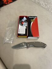 Spyderco Tenacious CPM-M4 Satin Blade Partially Serrated Brown G10 Liner Lock picture