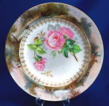 HAND-PAINTED  LIMOGES SOUP BOWL SCENIC BORDER AROUND LARGE ROSES OVINGTONS picture