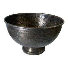 VTG Large Pedestal Serving Bowl Hand Hammered Silver Plate 10.5”x7” Footed picture