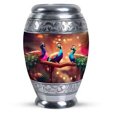 Peacock With a Glowing Tail Memorial Urn Eternal Splendor Large picture
