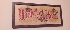 Antique Victorian HOME SWEET HOME Hole Punch Sampler Framed under Glass picture