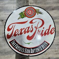 TEXAS PRIDE PORCELAIN ENAMEL SIGN 30 INCHES ROUND picture