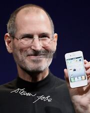 STEVE JOBS POSING WITH IPHONE 4 APPLE FOUNDER AUTOGRAPHED 8X10 PHOTO REPRINT picture