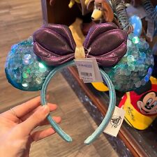 US Disney Parks Little Mermaid Ariel Purple Mickey Minnie Ears Headband 2023 picture