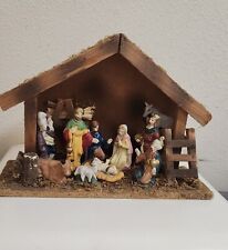 Vintage Christmas Nativity Set. 11 Pieces  11x7in Smoke Free Home picture