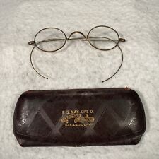 Vintage Small Oval Eyeglasses, Antique Vintage Eyeglasses Spectacles, With Case picture