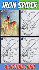 Original Art IRON SPIDER 1 Tilt & 3 B&W Topps Marvel Collect Digital Card picture