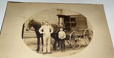 Rare Antique American Side Hill Farm Advertising Wagon Real Photo Postcard RPPC picture
