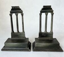 Antique Bradley & Hubbard Temple of Castor & Pollux Patinated Cast Iron Bookends picture