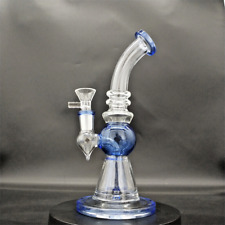 8in Durable Blue Pipes Thick Glass Water Bongs Smoking Hookahs 14mm Bowl picture