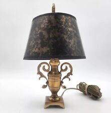 Vintage Mid-Mid-Century Small Brass Trophy Urn Table Desk Lamp With Shade 12