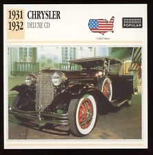 1931 1932 Chrysler Deluxe CD  Classic Cars Card picture
