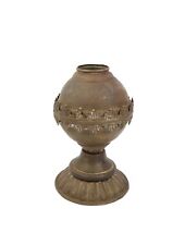 Antique 19th Century Ornate Brass Vase or Oil Lamp Base picture