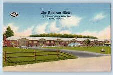 York Pennsylvania Postcard Chateau Motel Building Exterior 1940 Vintage Unposted picture