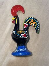 VTG Portuguese Folk Art Rooster Souvenir Love Heart Hand-Paint Statue 3 inch picture