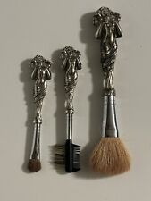 Vintage Antique Art Nouveau Cosmetic Makeup Brushes Tools Woman Vanity Lovely  picture