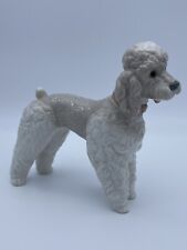 Lladro 1259 Poodle Standing Woolly Puppy Dog Pink Collar Retired picture