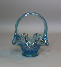 Fenton Art Glass ~ Carnival Glass Basket ~ Miniature Glass Basket picture