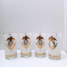 Vintage Libbey Federal Regency Gold Eagle Frosted Highball Glasses Set Of 4 picture