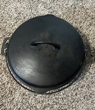 LARGE VINTAGE CAST IRON DUTCH OVEN POT, WROUGHT HANDLE #8 *Camping gear picture