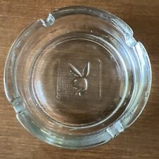 Vintage Playboy Bunny Logo Clear Glass 4” Round Ashtray Ash Tray MCM Classic picture