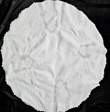 Beautiful Vintage 1940's White Work Hand Embroidered  30